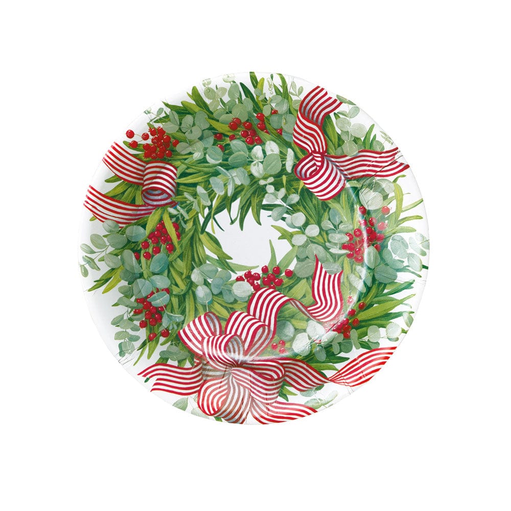 Ribbon Stripe Wreath Salad/Dessert Plate