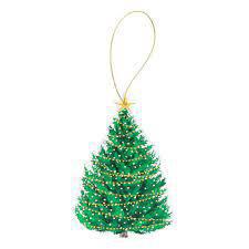 Christmas Trees w/ Lights Gift Tag Pack/4