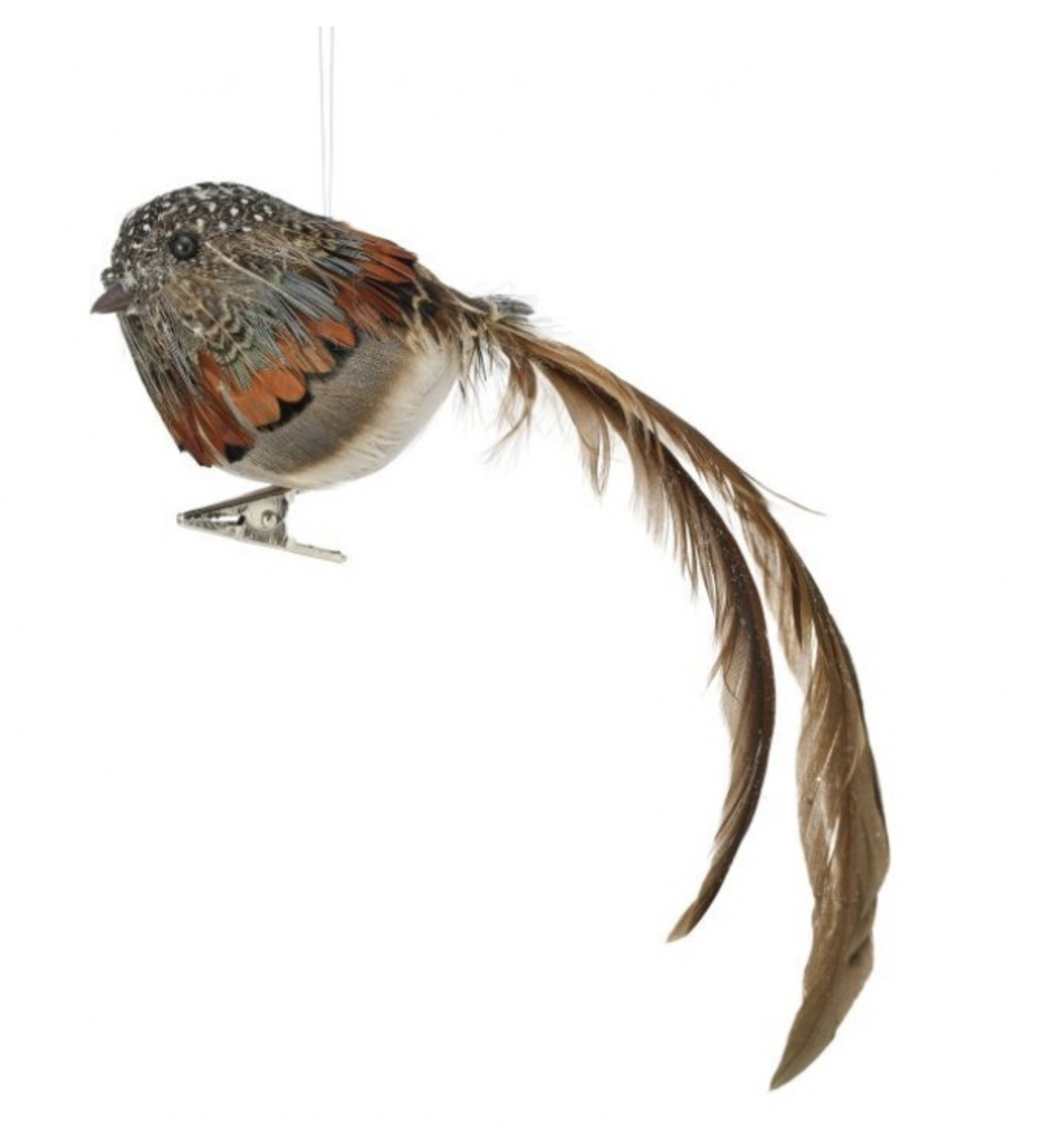 Natural Feather Bird Ornament