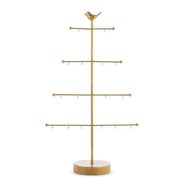 Gold Metal Ornament Tree Display