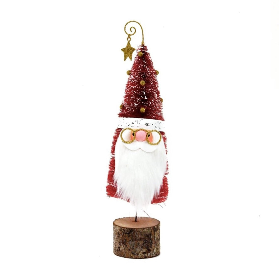 Bearded Bottlebrush Santa w/ Star 12.5&quot;