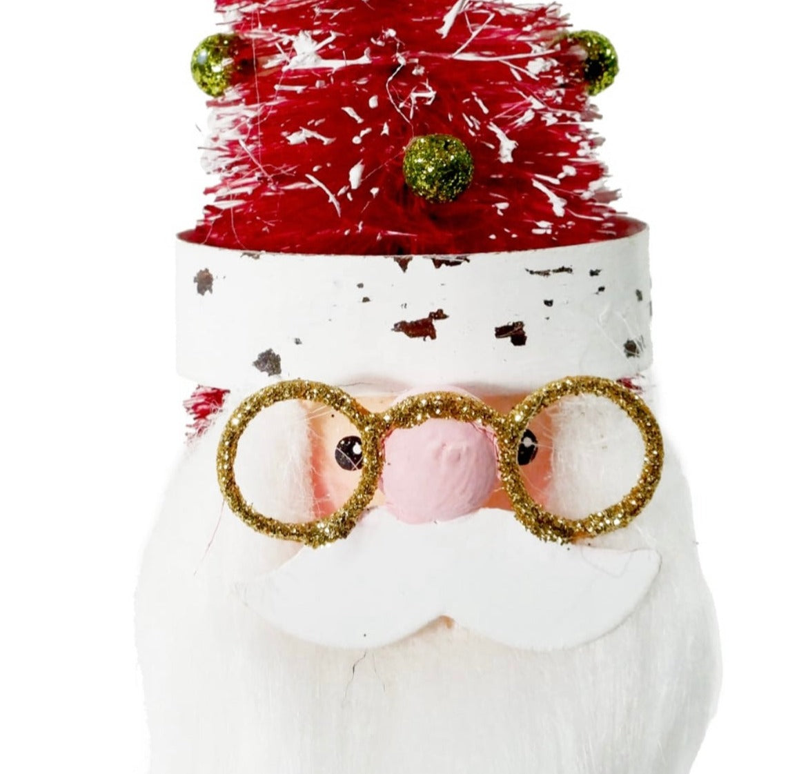 Bearded Santa w/ Bottlebrush Hat 6.5&quot;