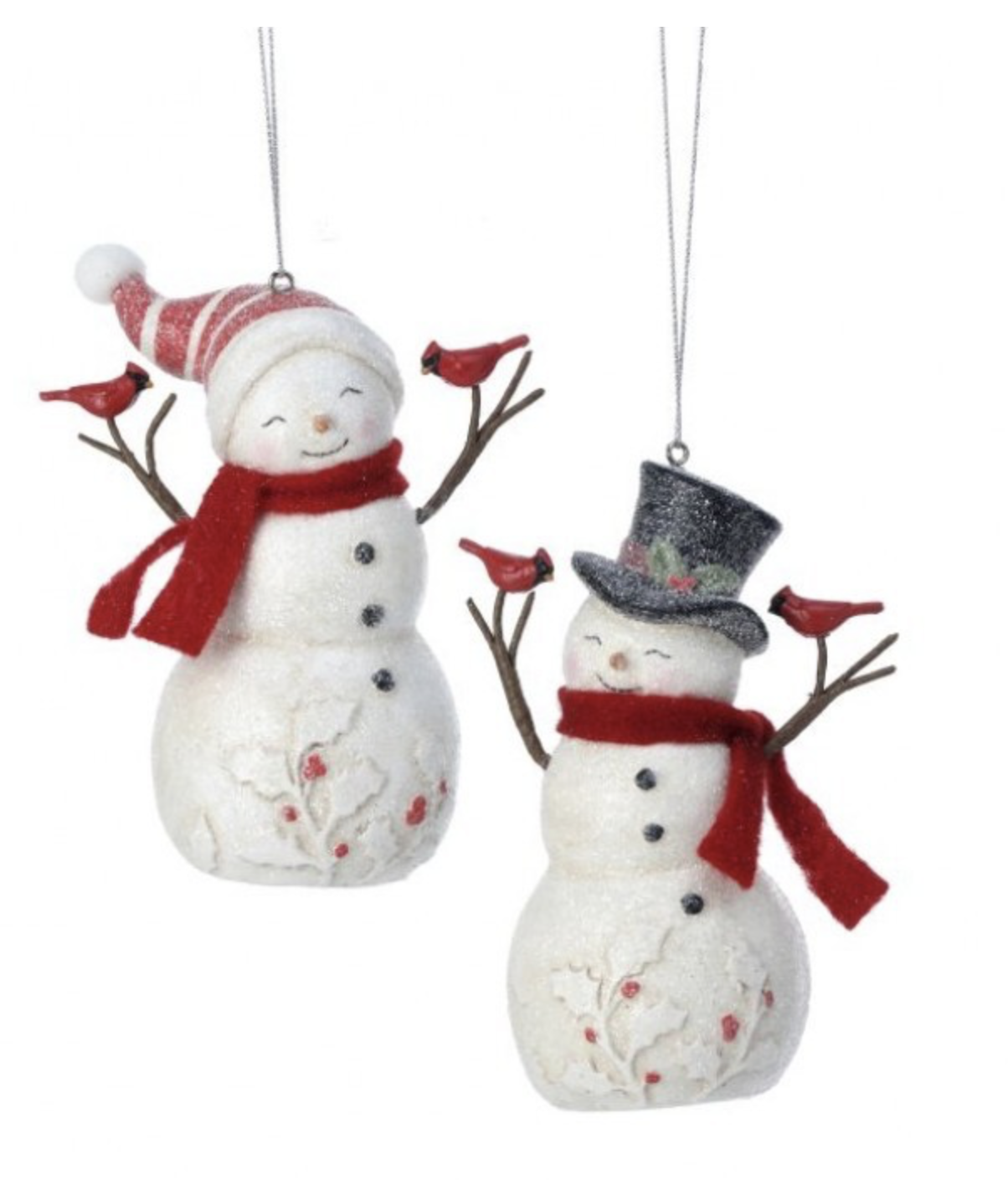 Happy Snowman w/ Cardinal Ornament