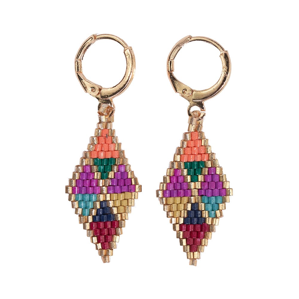 Carmen Mini Gold Hoop Mixed Triangles Drop Earring