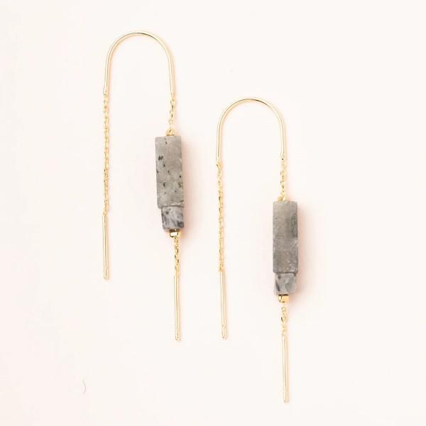 Rectangle Stone Thread Earring