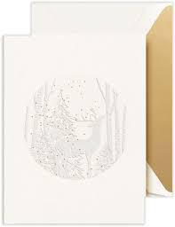 Birch Forest Reindeer Hand-Engraved Cards