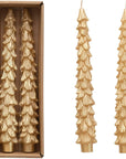 10" Tree Shaped Taper Candles, Set of 2