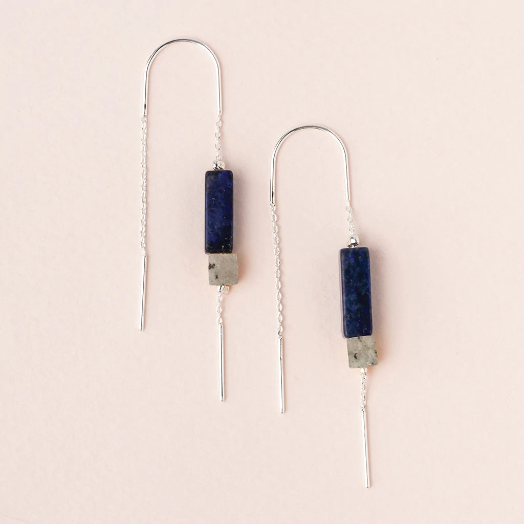 Rectangle Stone Thread Earring